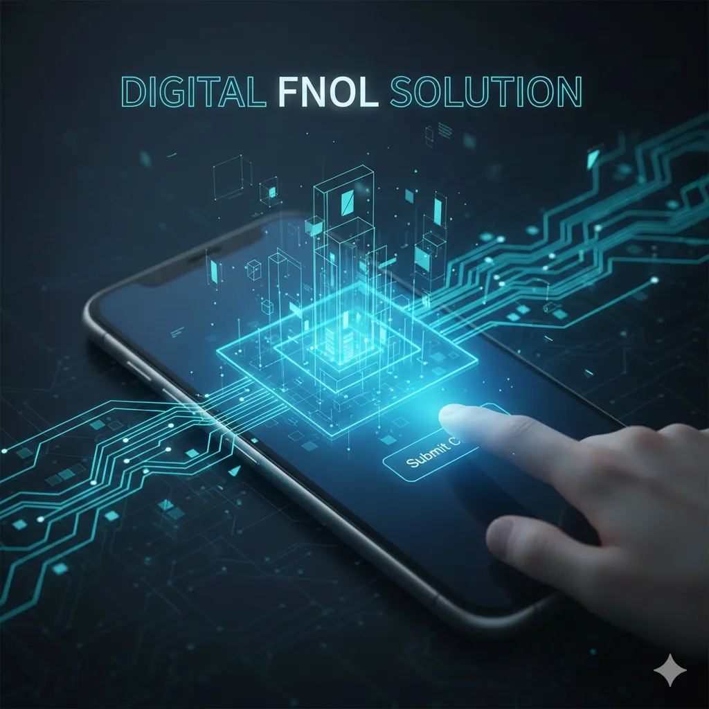 Digital FNOL solution showing first notice of loss submitted through a digital insurance system