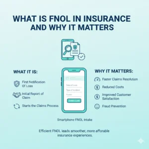FNOL in insurance infographic highlighting what FNOL is and why it matters
