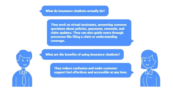 Real-time insurance claim status displayed in chatbot conversation